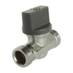 Robinet d'arrêt chromé droit 1 / 4 tour - double mâle mm12 / 17 - en laiton chromé Robinet d'arrêt chromé droit 1 / 4 tour - double mâle mm12 / 17 - en laiton chromé