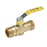 Robinet d'arr�t gaz dn25 mm g 1 1 / 4 mop 0, 5 - sans pattes - manette jaune favex