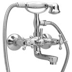 Robinet de baignoire  2 poignes et dviateur de douche chrome