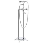 Robinet de baignoire sur pied acier inoxydable 99, 5 cm argent