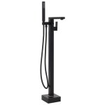 Robinet de baignoire sur pied noir acier inoxydable 90 cm