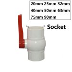 Robinet  bille en pvc avec filetage et douille, raccords d'irrigation de jardin, interrupteur, 20 - ...