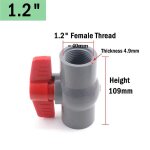 Robinet  bille en pvc gris avec filetage et douille, raccords d'irrigation de jardin, interrupteur prcieux ...