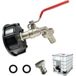 Robinet cuve 1000l, robinet pour ibc robinet recuperateur eau de pluie adaptateur de cuve robinet, adaptateur ...