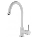 Robinet pour evier blanc tige haute