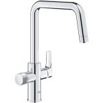 Robinet filtrant de cuisine - chrom� - filtration de l'eau - bec haut en u - rotation 150 - grohe blue ...