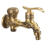 Robinet jardin double vidange - laiton 1 / 2  style rustique