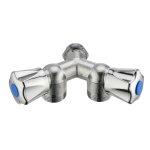 Robinet de machine � laver double y m�le m1 / 2' (15x21) sortie m�le m3 / 4' (20x27) noyon & thiebault ...