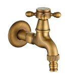 Robinet de machine  laver en laiton avec bec verseur ¿ robinet de vadrouille antique  poigne croise ...