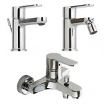 Robinetterie de bain en laiton chrome lavabo, bidet et baignoire nora