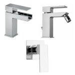 Robinetterie de bain lavabo et bidet a cascade, bidet et encastrement douche infinity