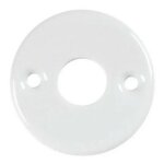 Rosace ronde bec - de - cane pour poigne - porcelaine blanche - 48 mm merigous