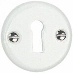 Rosace ronde cl� l pour cl� simple - porcelaine blanche - 48 mm merigous