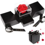 Rose eternelle avec bote a bijoux, rose eternelle qui ne fane jamais, fleur eternelle pour la saint ...