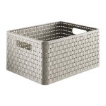 Rotho 1153003 country panier grand mod�le polypropyl�ne taupe 36, 8 x 27, 8 x 19, 10 cm