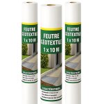 Rouleau gotextile - 1 x 10 m - 150g / m2 - feutre anti mauvaises herbes - amnagement paysager lot de ...