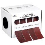 Rouleau de papier abrasif - 6 m x 25 mm - 4 grains 150, 240, 320 et 400 - rouleaux de papier abrasif ...