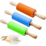 Rouleau a p�tisserie 3 pi�ces avec manche en bois rouleau a p�tisserie avec poign�es en bois rouleau ...