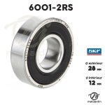 Roulement � billes 6001 - 2rs. double �tanch�it�. Ø 28 mm. skf