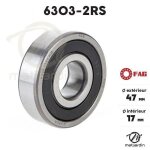 Roulement � billes 6303 - 2rs. double �tanch�it�. Ø 47 mm. skf