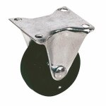 Roulette drill en caoutchouc noir sur platine fixe - diam�tre 75mm guitel