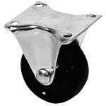 Roulette drill en caoutchouc noir sur platine pivotante - diam�tre 50mm guitel