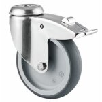 Roulette pivotante avec blocage inox 7477 pjo - diam�tre 100mm tente