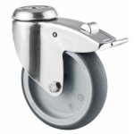 Roulette pivotante avec blocage inox 7477 pjo - diam�tre 75mm tente