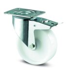 Roulette pivotante � blocage total - polyamide - � platine - 100 mm - alpha tente