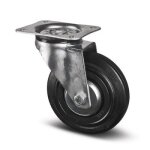 Roulette pivotante sur platine - charge 70kg roue caoutchouc - diam�tre 80 mm tente