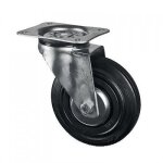 Roulette pivotante sur platine - charge 75kg roue caoutchouc - diam�tre 100 mm tente