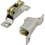 Roulettes pour portes coulissantes, deux roulettes en fer, support de rouleau de portail a rainure fixe, ...
