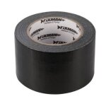 Ruban large toile adhesif hd noir 72 mm, 50 mtres