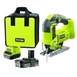 Ryobi one + scie sauteuse pendulaire sans fil 18v - r18rj - 120s - batterie 2 ah - sac de rangement