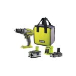 Ryobi perceuse - visseuse  percussion 2 vitesses 18v, 1x2, 0ah et 1x4, 0ah - r18pd3 - 242s