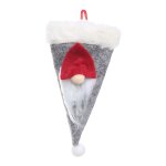 Sac a couverts de nol, mignons gnomes en argenterie, supports de table, poches, couteau, fourchette, ...