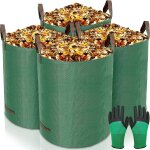 Sacs de jardin 4x272l, sac de dchets de jardin en polypropylne extrmement robuste (pp), pliables et ...