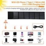 Sac pliable pour panneau solaire 50 w, 6 volets, double sortie usb + dc, chargeur solaire portable, dispositif ...