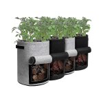 Sac de pommes de terre avec couvercle 10 ns 4 pices pot de fleurs avec et rcolte ow, adapt