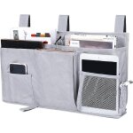 Sac de rangement suspendu gris pour lit, pochette de rangement de chevet en tissu oxford pour t�l�phone, ...