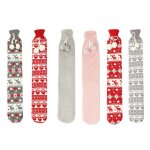 Sac de remplissage d'eau chaude, mignon nol bouteille d'eau chaude extra longue fourrure ventre chaud, ...