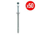 Sachet de 50 chevilles  frapper fischer n - f avec clou en acier lectrozingu