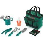 Sacoche de jardinage bosch - avec de nombreux accessoires:arrosoir, pelle manche court, rteau manche ...