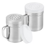 Saliere et poivriere en acier inoxydable, recipient a epices avec trous et couvercle pour distribuer ... Saliere et poivriere en acier inoxydable, recipient a epices avec trous et couvercle pour distribuer ...