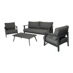 Salon de dtente lava alu avec coussins sunbrella - graphite (set complet)
