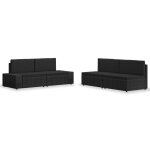 Vidaxl salon de jardin 4 pcs rsine tresse noir