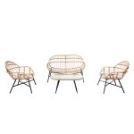 Salon de jardin 4 places canapé + fauteuils gris foncé evora Salon de jardin 4 places canapé + fauteuils gris foncé evora