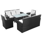 Vidaxl salon de jardin 5 pcs avec coussins rsine tresse noir