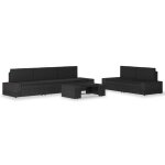 Salon de jardin 6 pcs rsine tresse noir