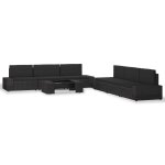 Vidaxl salon de jardin 7 pcs rsine tresse noir